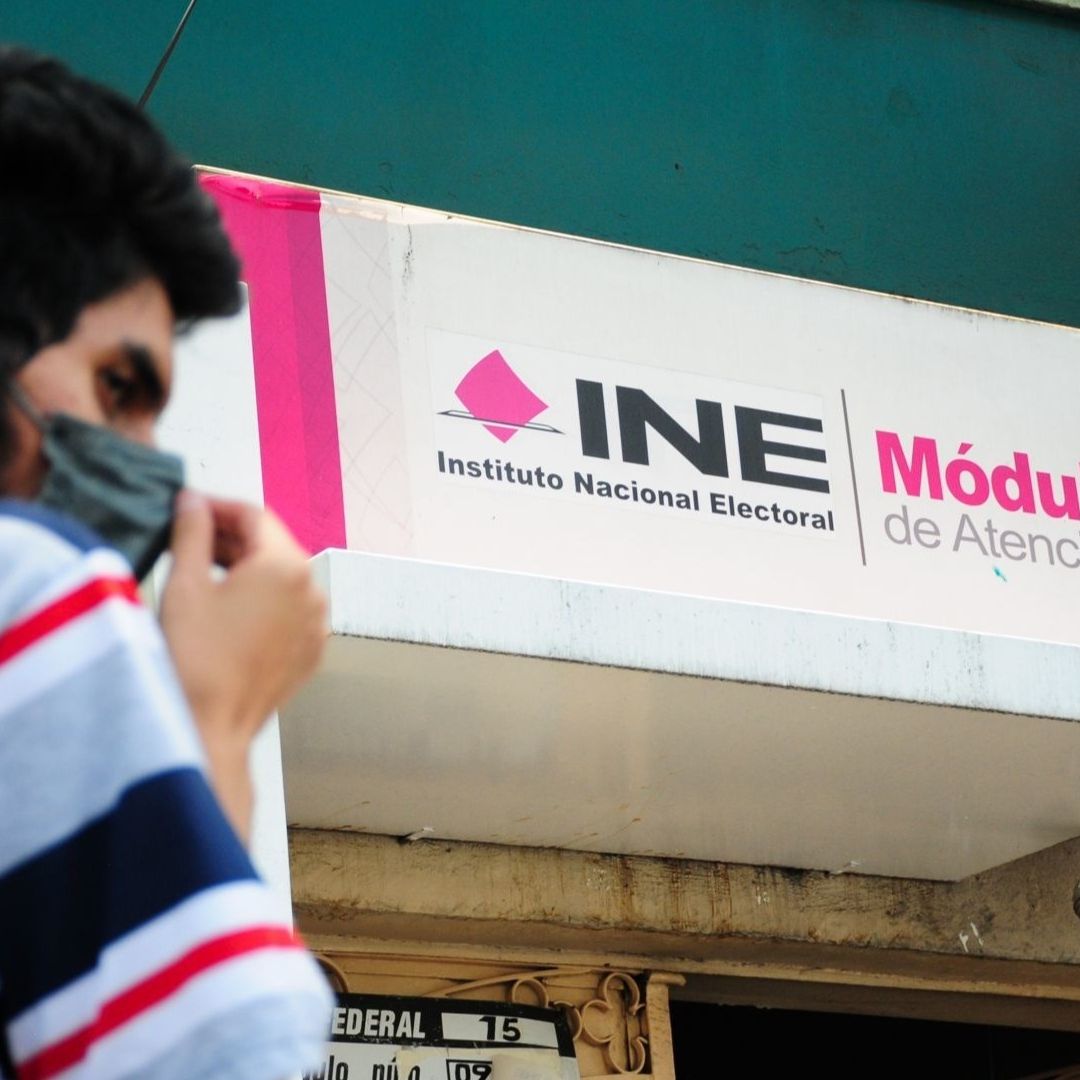 Módulo del INE en la Ciudad de México, en mayo de 2021.