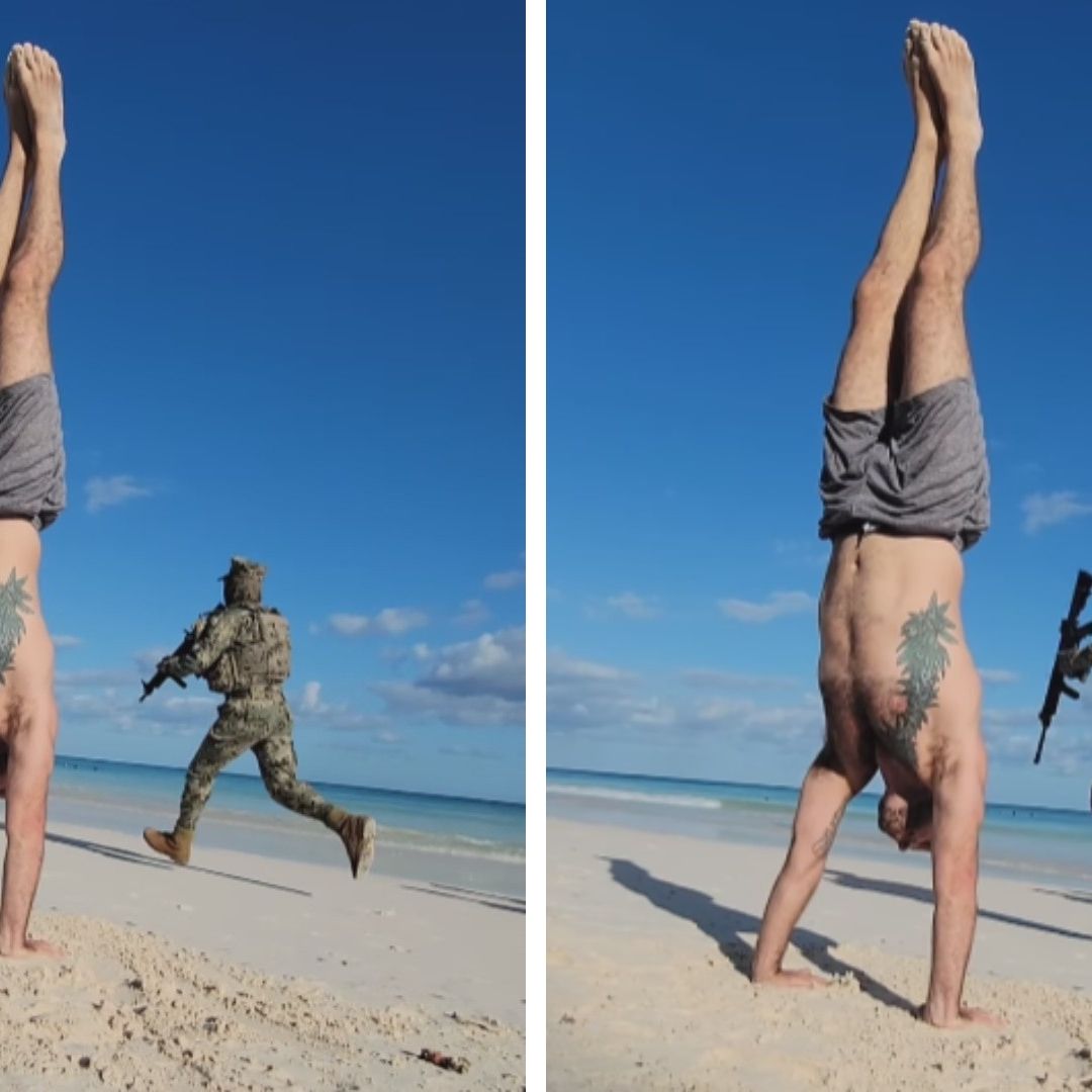 Video | Persecución de la Marina Se 'Cuela' Durante Live de Maestro de Yoga en Tulum