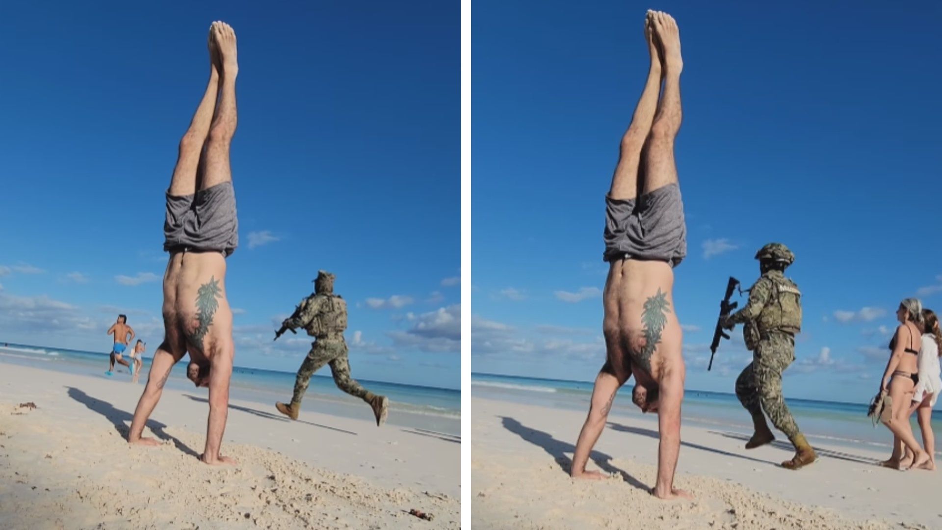Video | Persecución de la Marina Se 'Cuela' Durante Live de Maestro de Yoga en Tulum