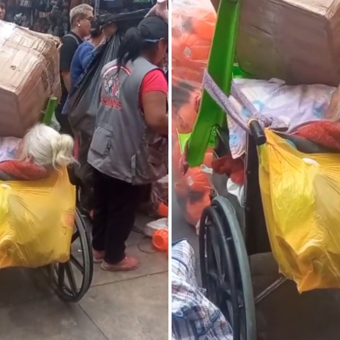 Video: Usan a Abuelita en Silla de Ruedas Para Cargar Compras
