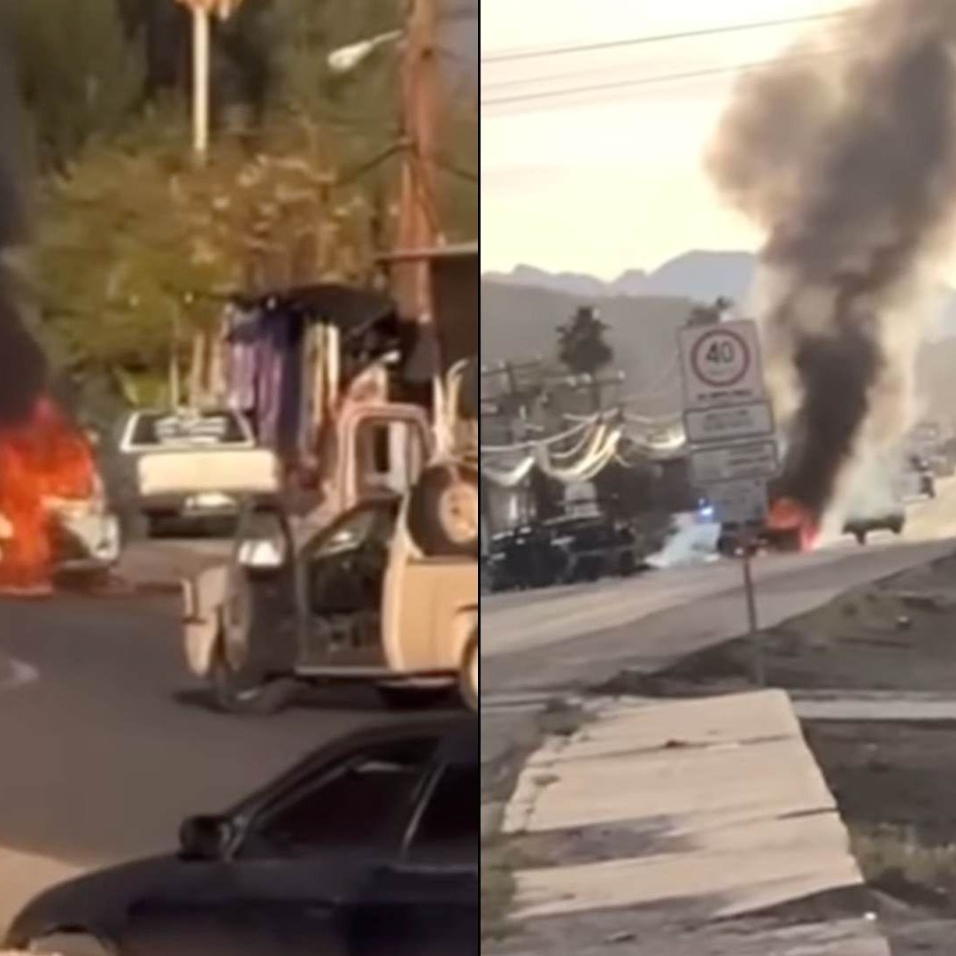 Vecinos registraron detonaciones y vehículos quemados.