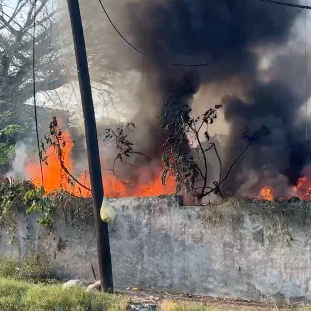 Incendio en Lote Baldío de Colonia Villa Rica en Boca del Río Veracruz Genera Movilización de Cuerpos de Emergencias