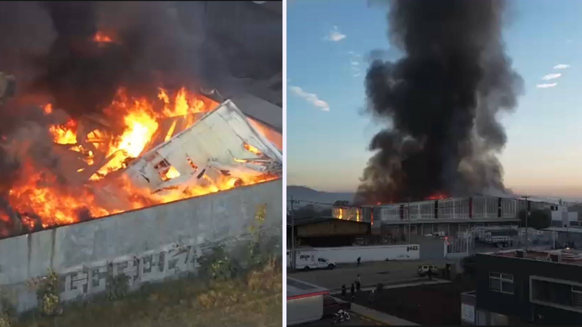 Reportan fuerte incendio en bodega de Tlaquepaque