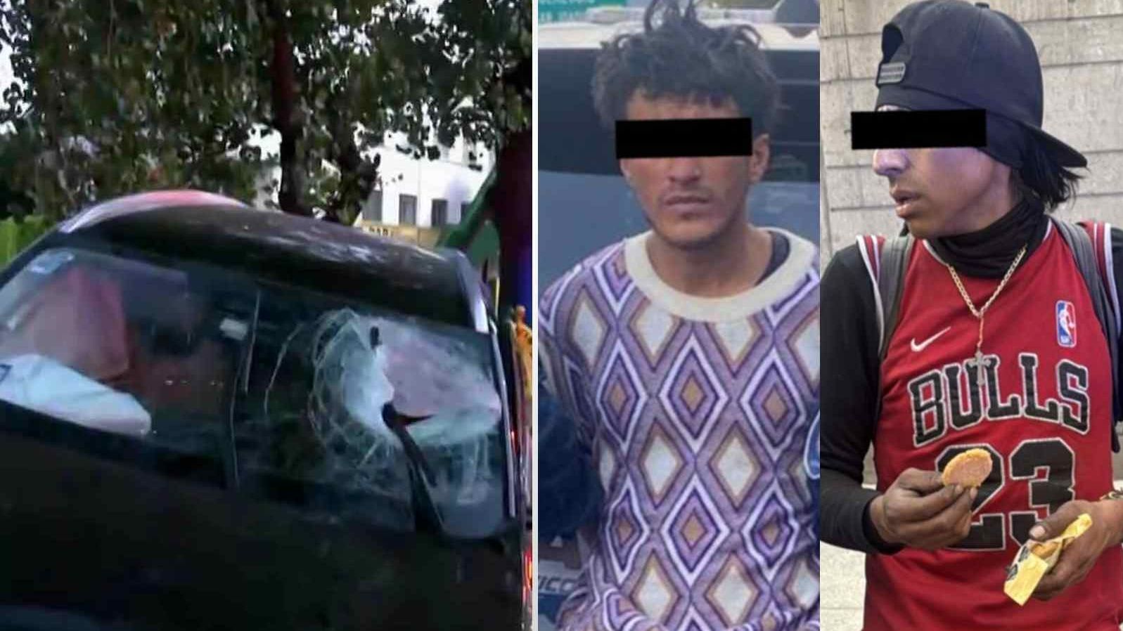 Detenidos por lanzar piedras a automovilistas. Foto: SSC