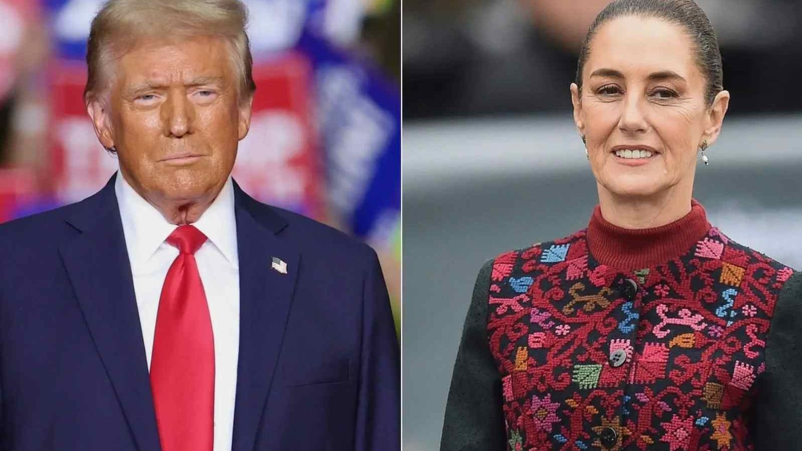 Presidente Donald Trump y Claudia sheinbaum. Foto: N+