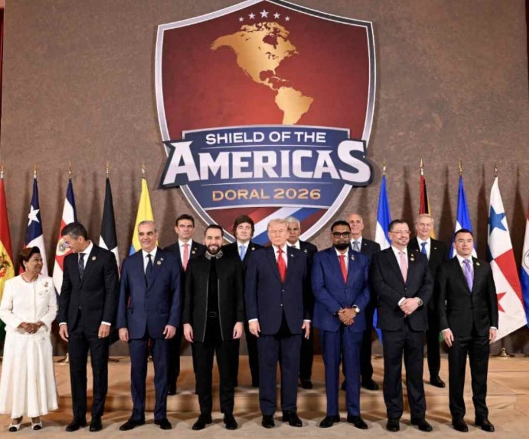 Donald Trump Encabeza la Cumbre del "Escudo de las Américas". Foto: AFP