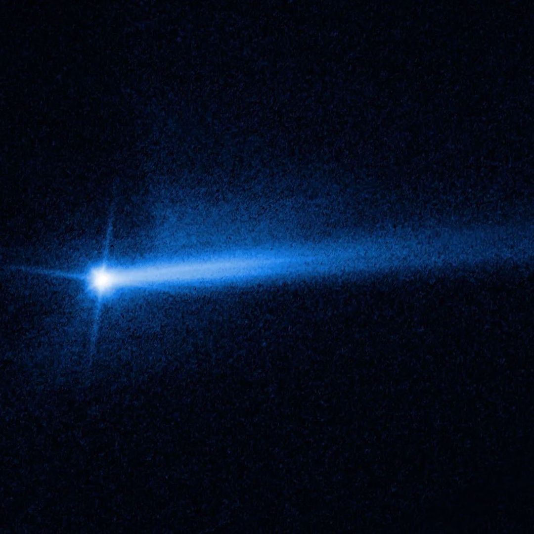 Asteroides Dimorphos y Didymos vistos por el telescopio Hubble