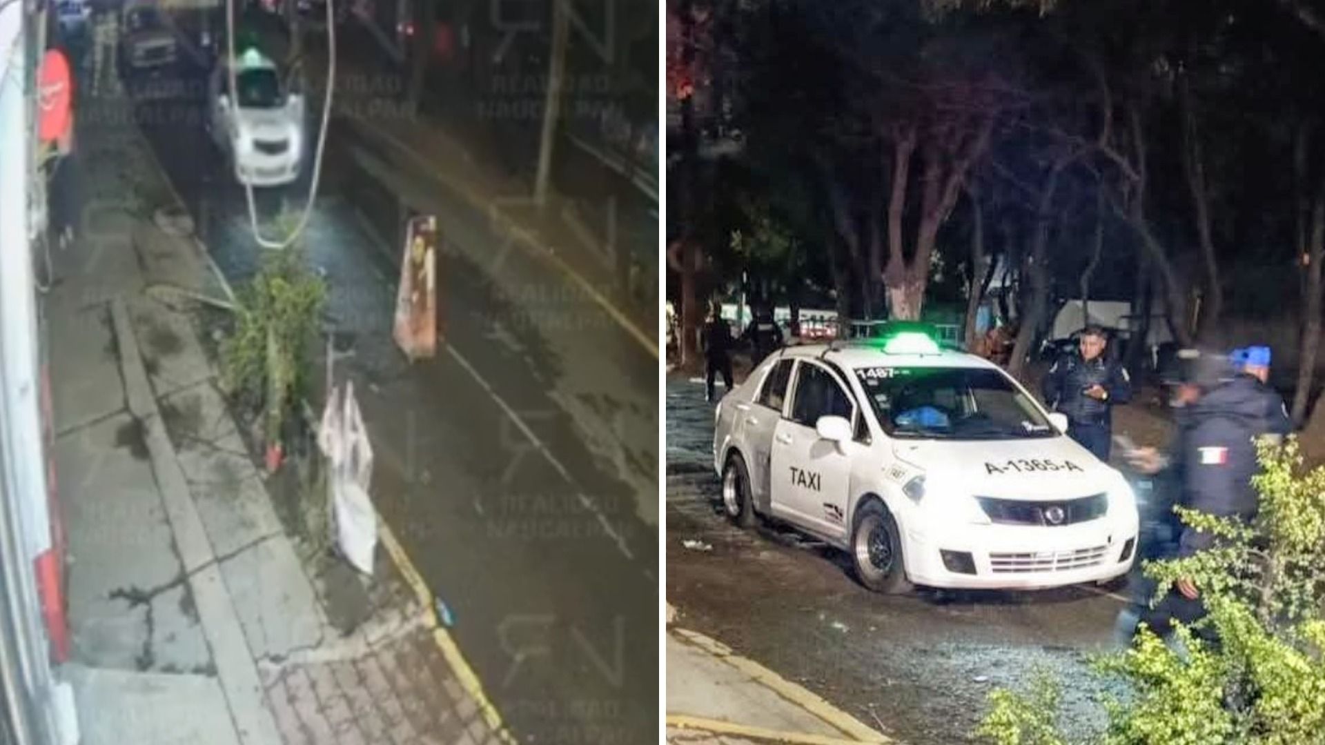 Captan a Policías de CDMX Empujando Taxi con Dos Muertos Hacía el Edomex; Ya los Investigan