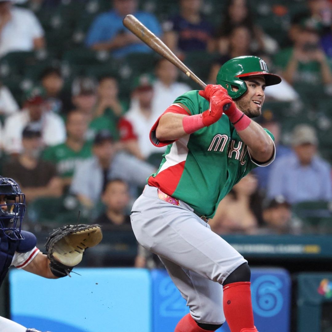 El tijuanense Jonathan Aranda fue el héroe al bat en el debut de México en Clásico Mundial de Beisbol 2026. Foto: Reuters