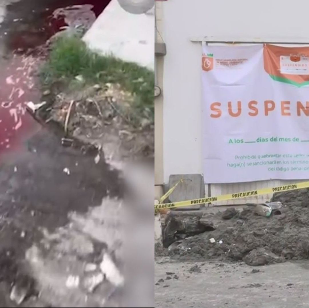 Líquidos Rojizos en la Vía Pública y sello de suspención