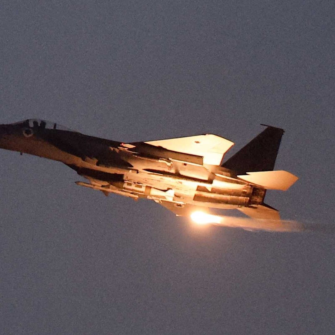 Avión F15 de Israel, como el que lanzó el misil Gorrión Azul que mató al ayatolá en Irán