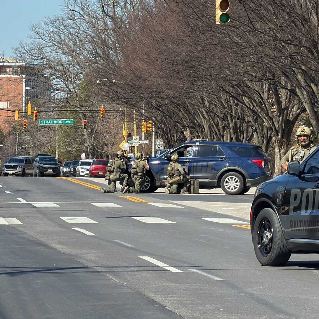 Operativo ante incidente con tirador activo en Estados Unidos. Foto: X @BaltimorePolice