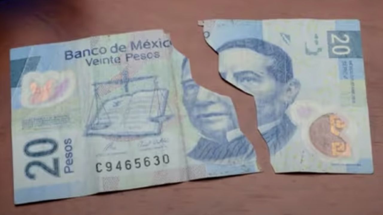 ¿Qué debo hacer si recibo un billete roto o incompleto?