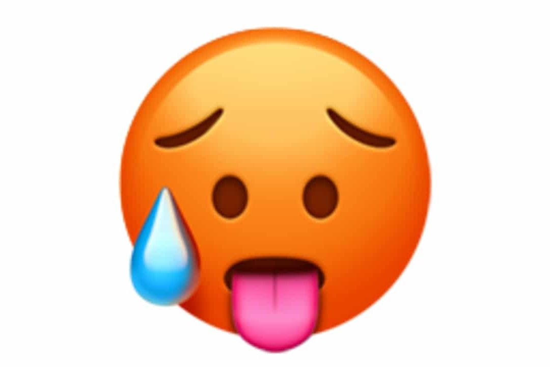 Esto significa el emoji de cara roja con lengua de fuera en WhatsApp