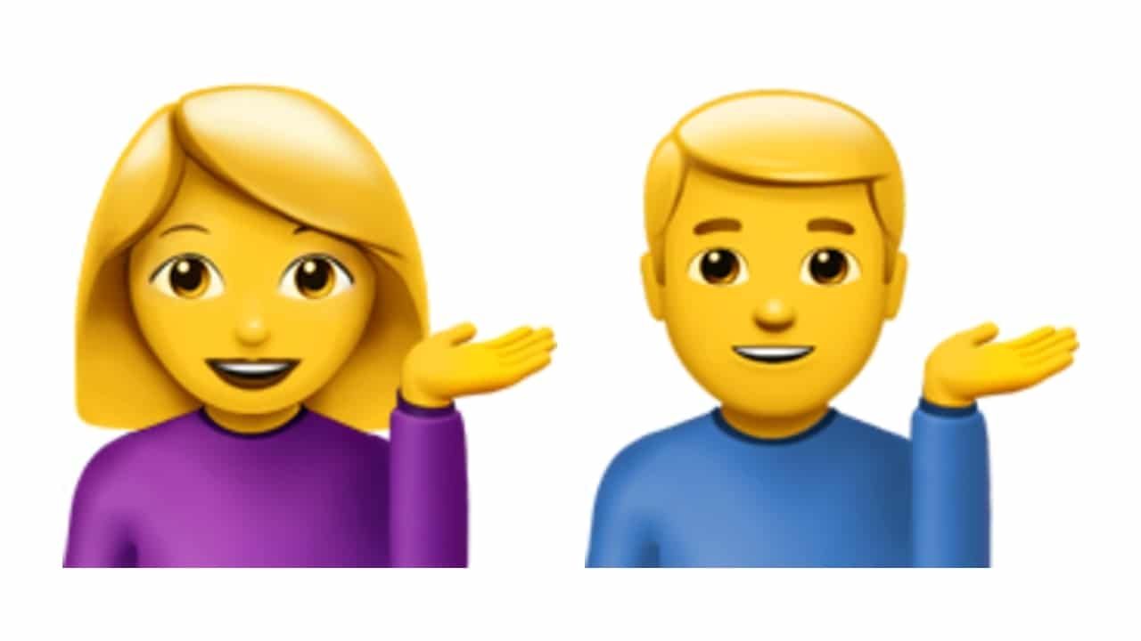 ¿Qué significa el emoji de la persona con la mano sobre su hombro en WhatsApp?