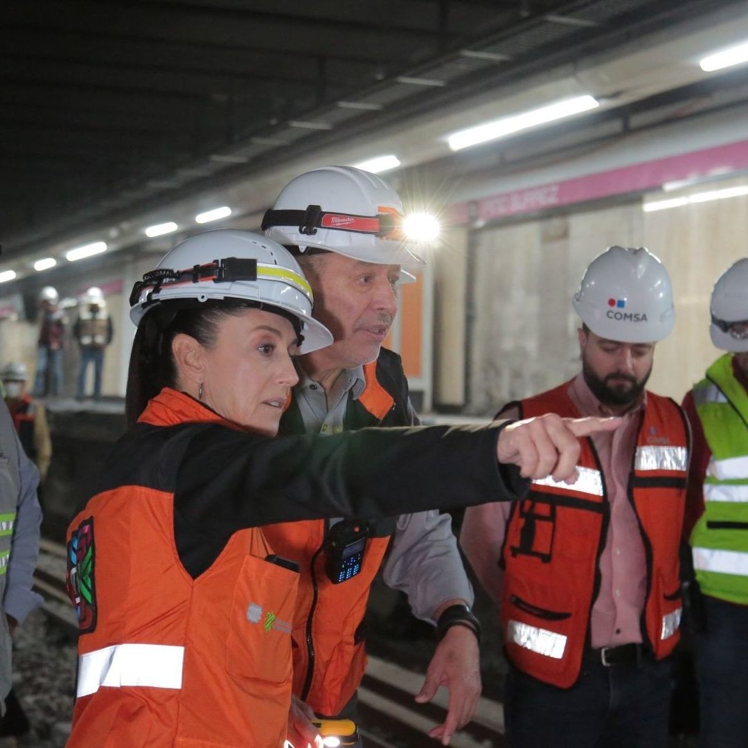 Claudia Sheinbaum supervisó los trabajos de rehabilitación del Metro