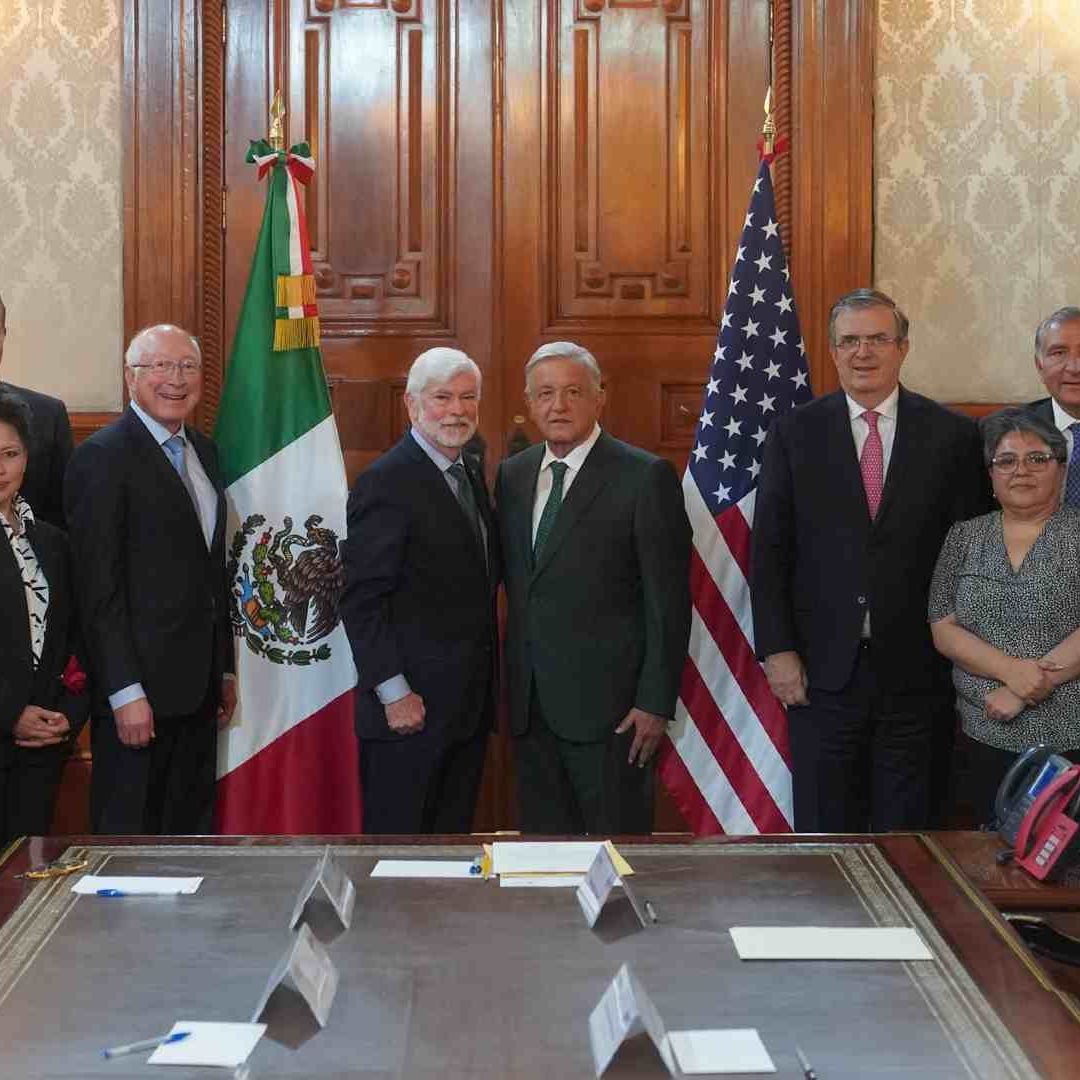 Reunión de AMLO con comitiva EUA por los 200 años de relaciones diplomáticas