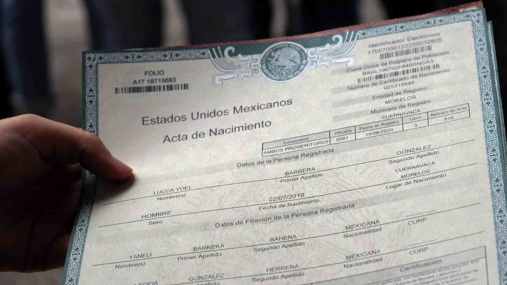 Como tramitar la corrección de un acta de nacimiento