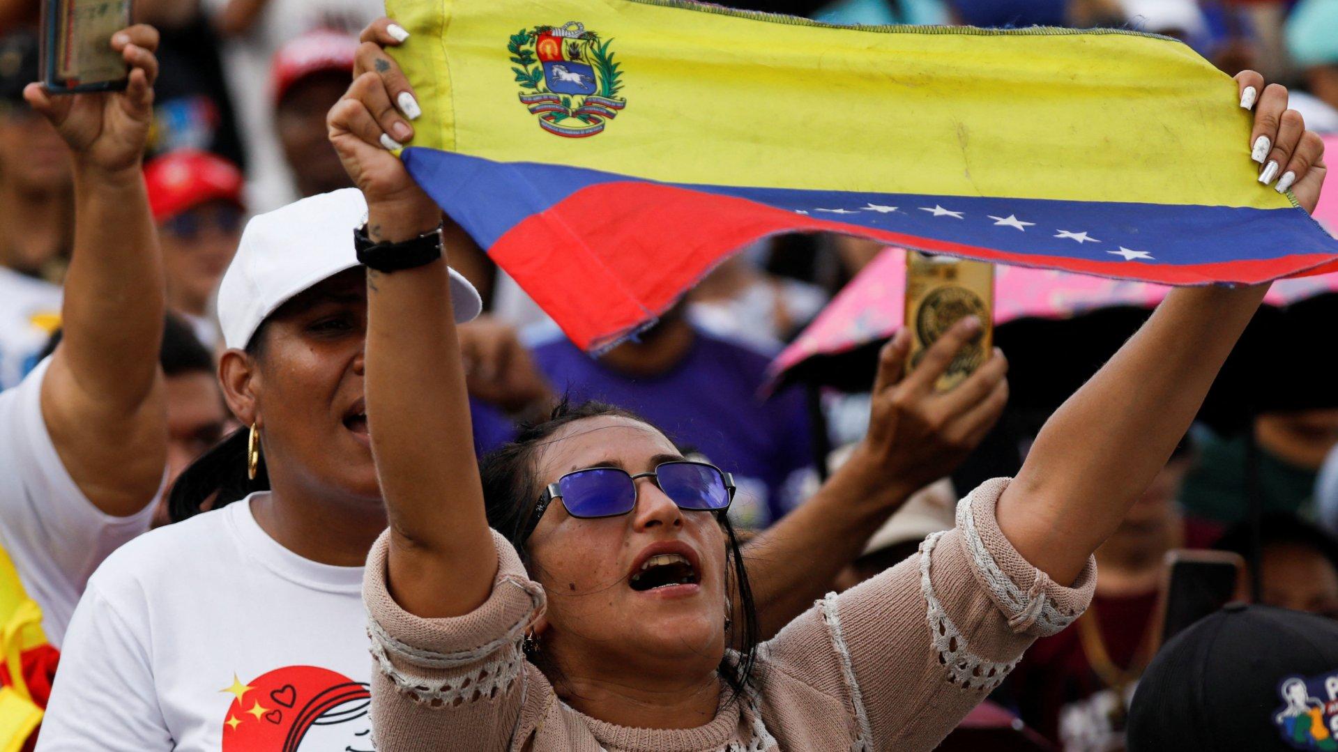Manifestación del oficialismo en Caracas, Venezuela