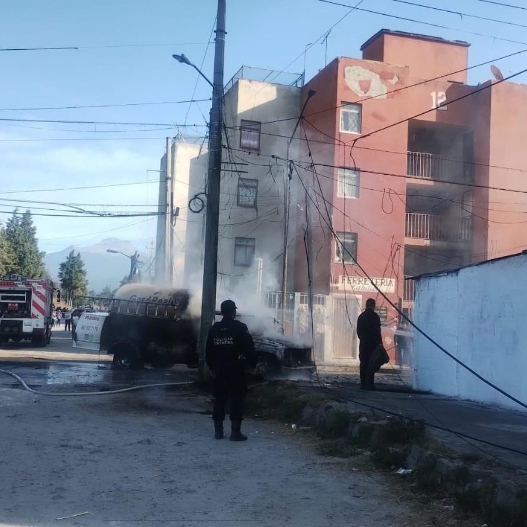 Muere Mujer y su Hija por Fuga e Incendio de Pipa de Gas LP en Chiautempan, Tlaxcala