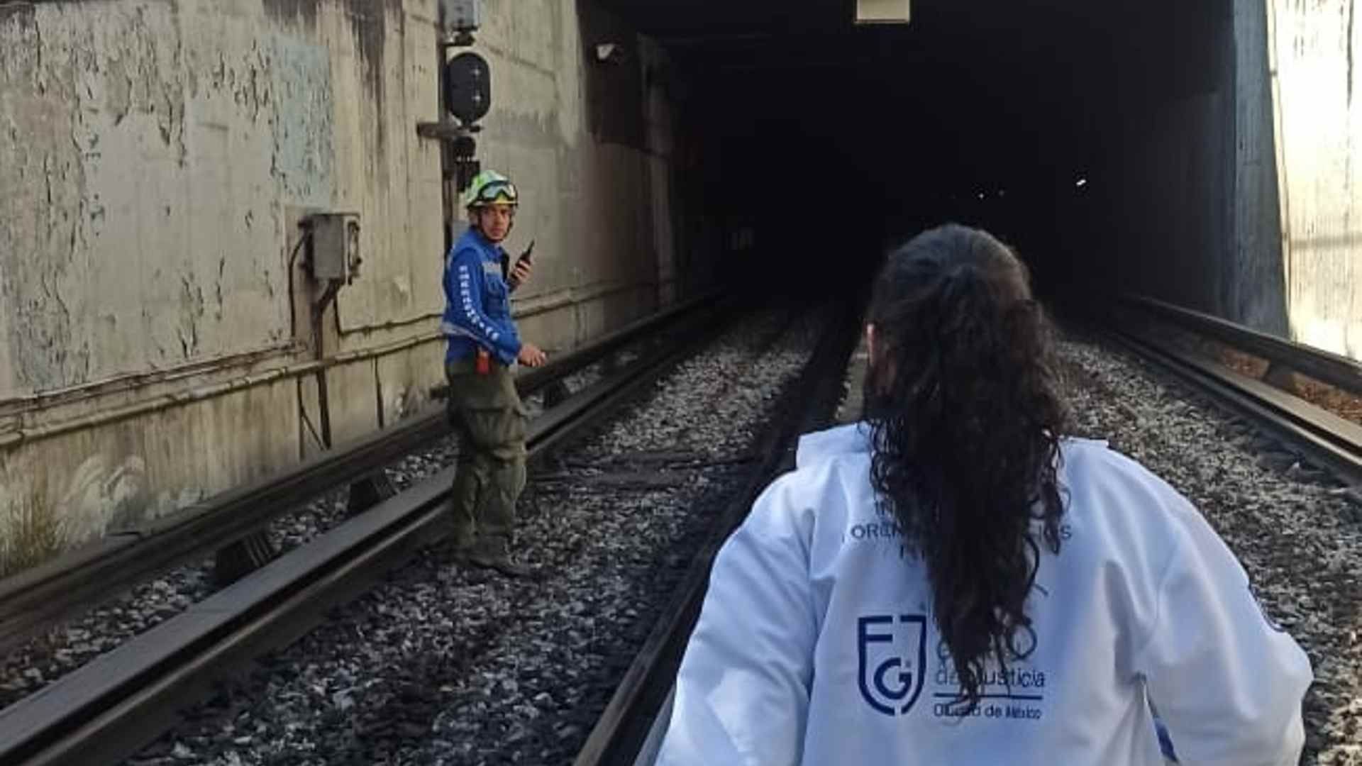 Un convoy permanece parado en el túnel que conecta las estaciones Potrero y La Raza