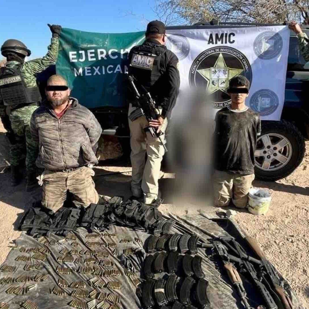 Detienen a 3 Sujetos Armados y Aseguran Equipo Táctico en Caborca