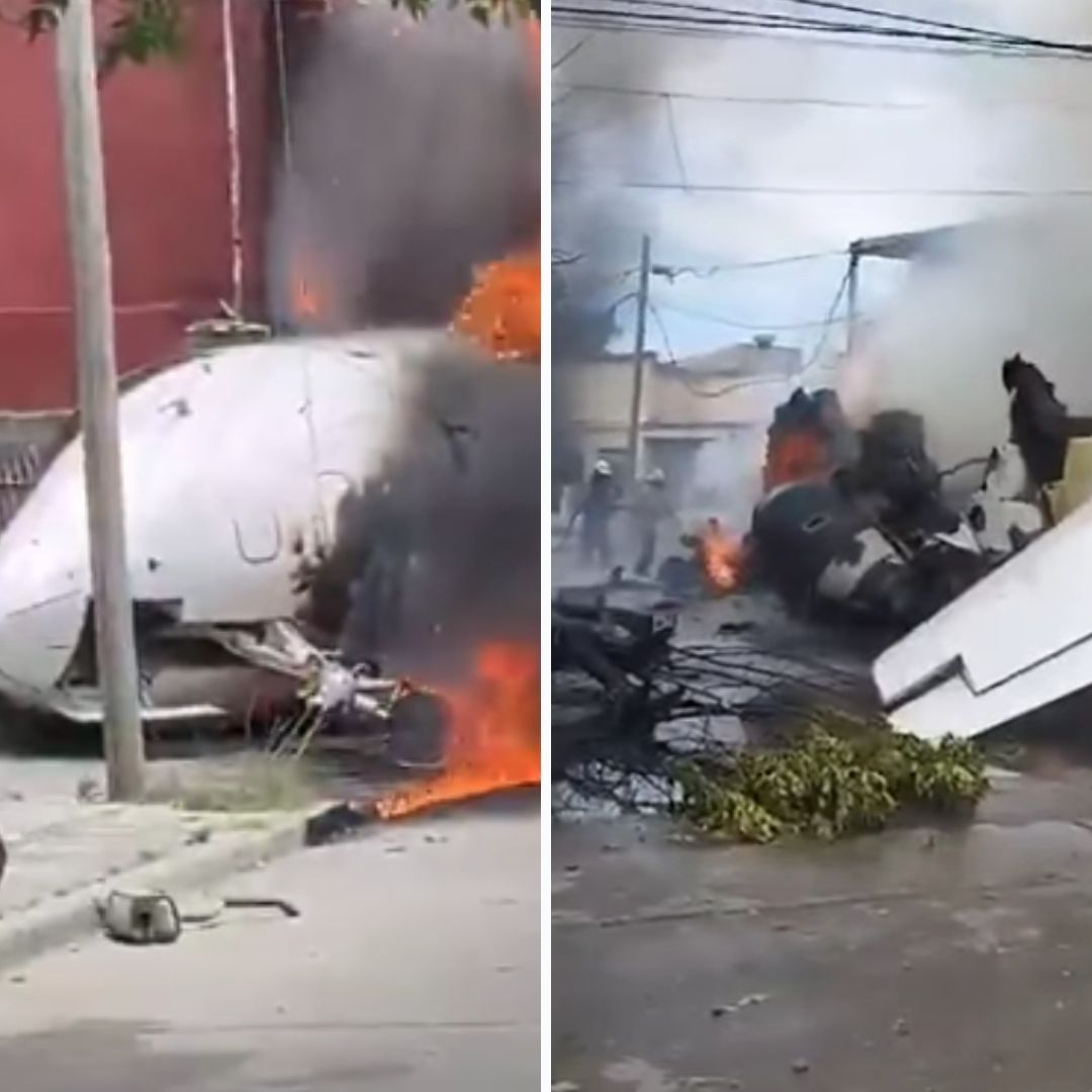 Avión Privado Cae y Explota sobre Casas de Colonia Popular; Hay 2 Muertos