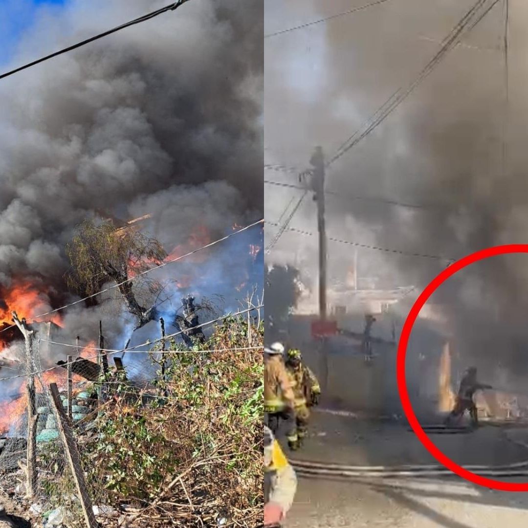 Bomberos Combaten Incendio en Tijuana; Hallaron 2 Cuerpos Calcinados