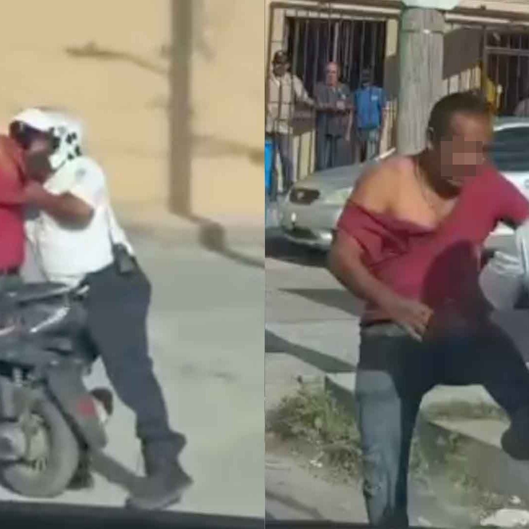 VIDEO: Motociclista y Agente de Tránsito Protagonizan Pelea en Plena Vía Pública