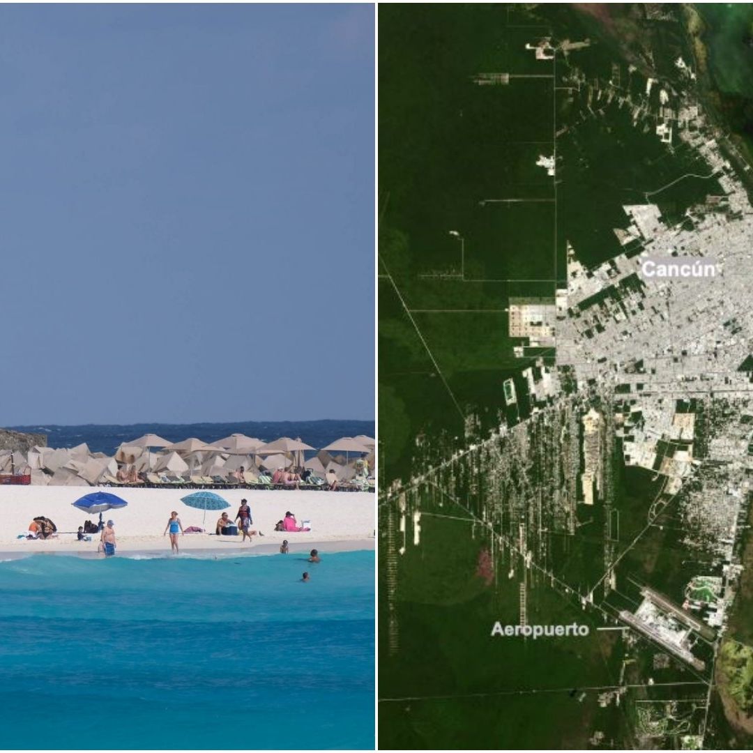 NASA muestra fotos desde el espacio de la evolución de Cancún