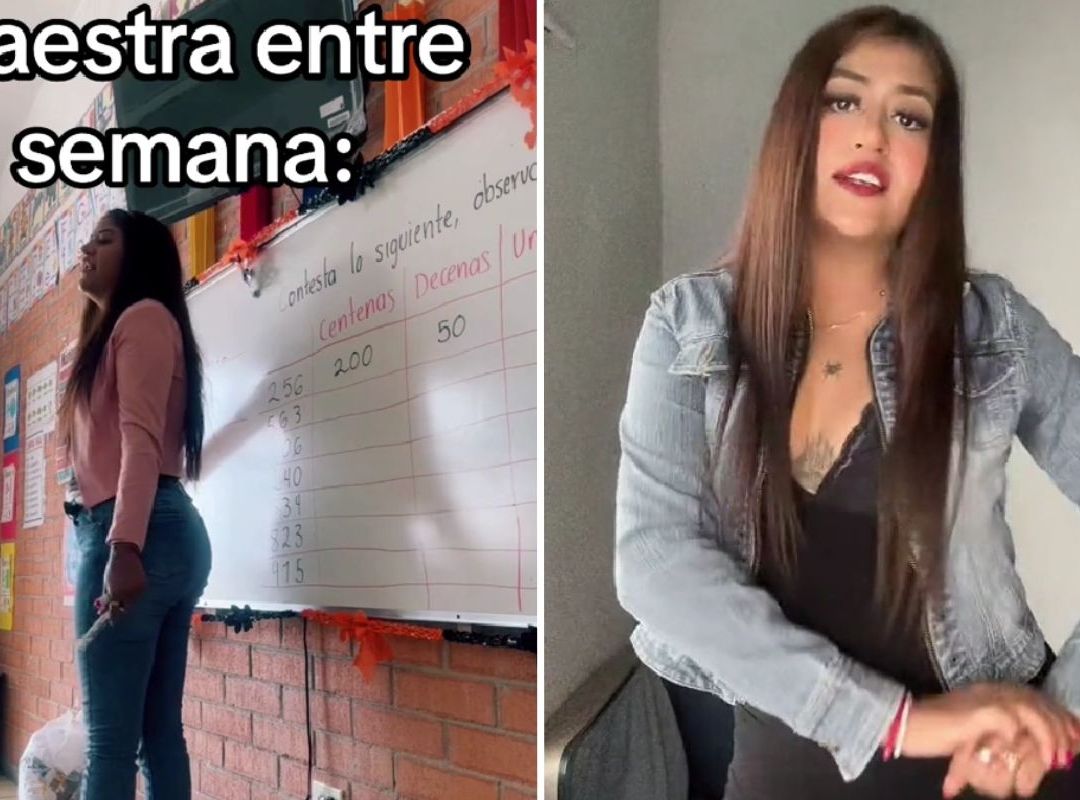 La maestra compartió un video en TikTok dando clases, para después mostrar cómo baila reguetón en un antro