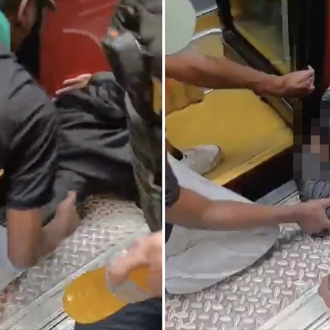 Hombre queda con cabeza atorada en Metrobús de Bogotá, Colombia