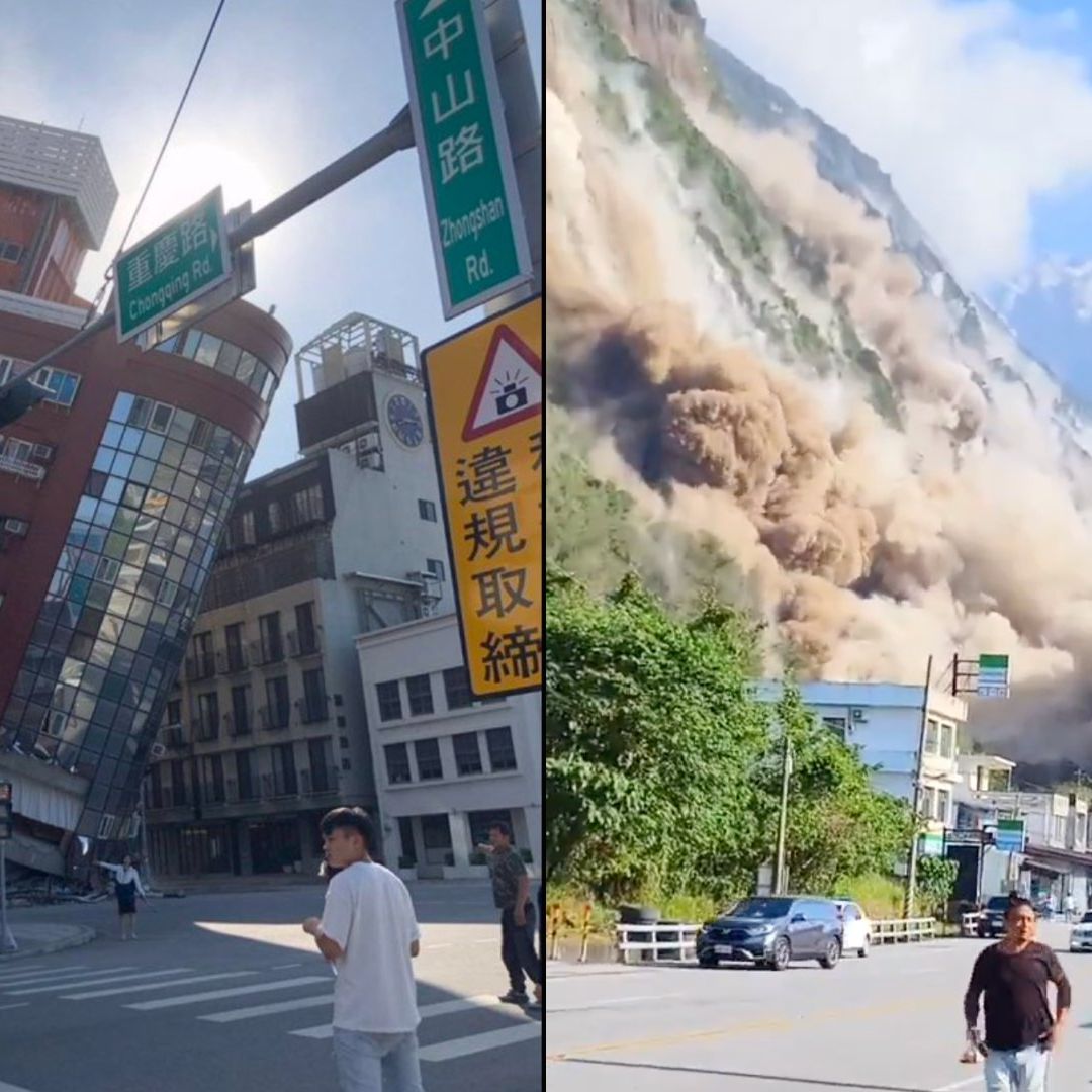 Daños que dejó el sismo en Taiwán.