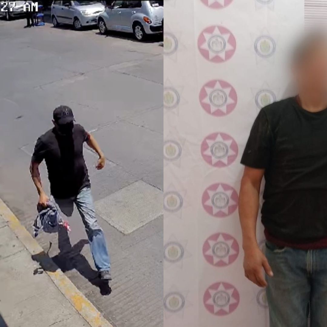 Mediante un video cámaras de seguridad se ubicó y se localizó al presunto delincuente que robó la mochila con efectivo.