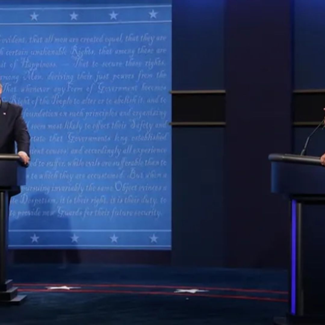 Donald Trump y Joe Biden durante un debate presidencial el 22 de octubre de 2020.