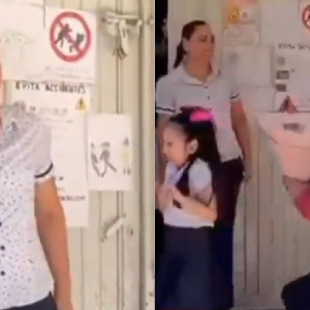 La emoción embargó a la maestra Magaly al ver el esfuerzo desplegado por padres y alumnos, y no pudo contener las lágrimas al abrazar con fuerza a todos sus pequeños