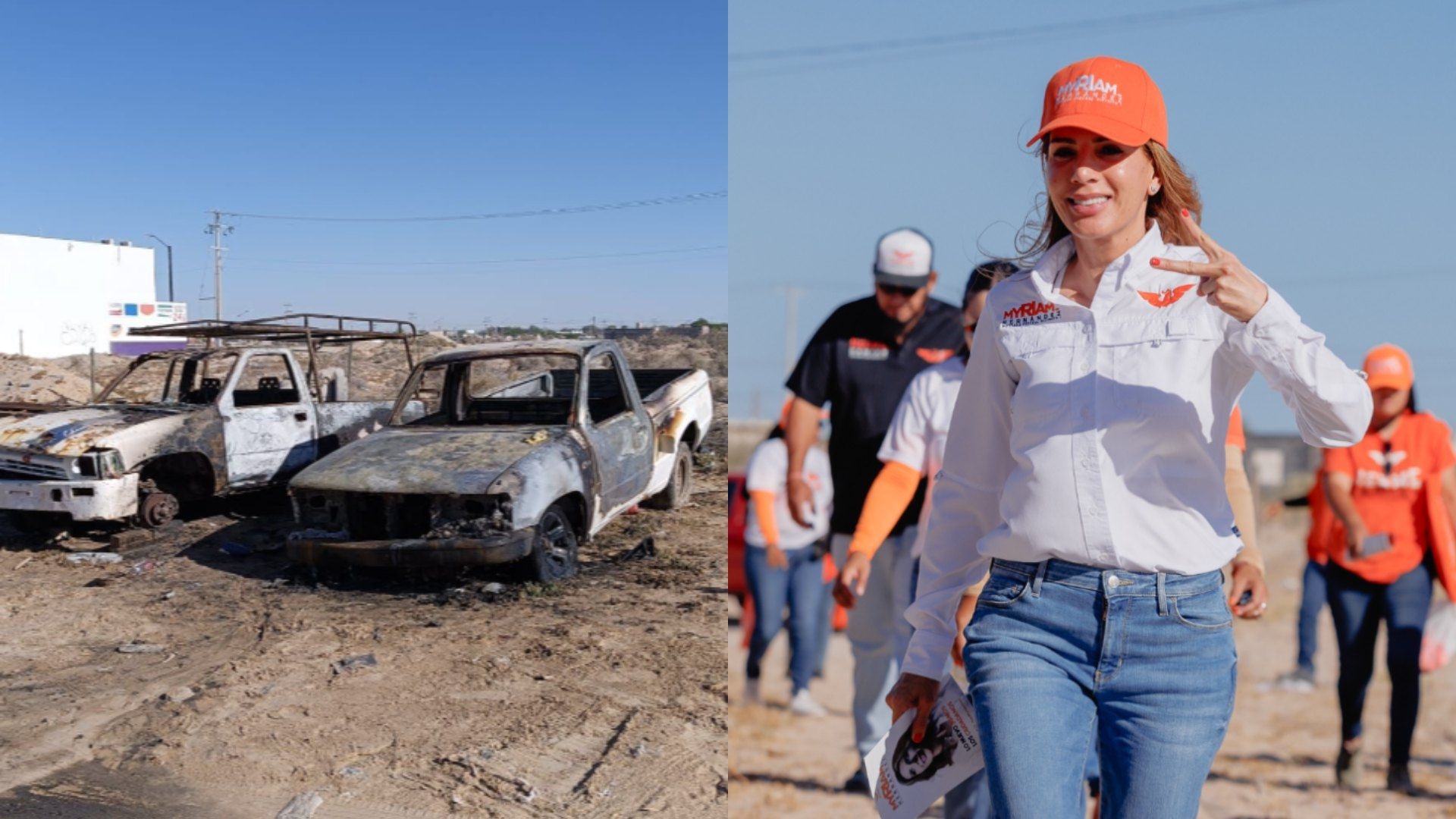 Queman vehículos de la familia de Myriam Hernández, Candidata de MC en San Luis Rio Colorado, Sonora