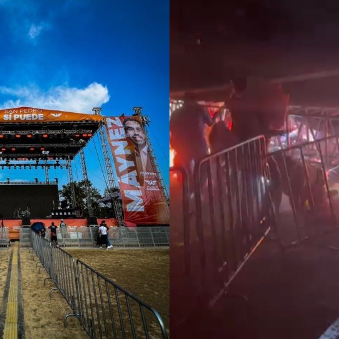 La estructura colapsada del escenario cayó sobre los asistentes. Foto: N+