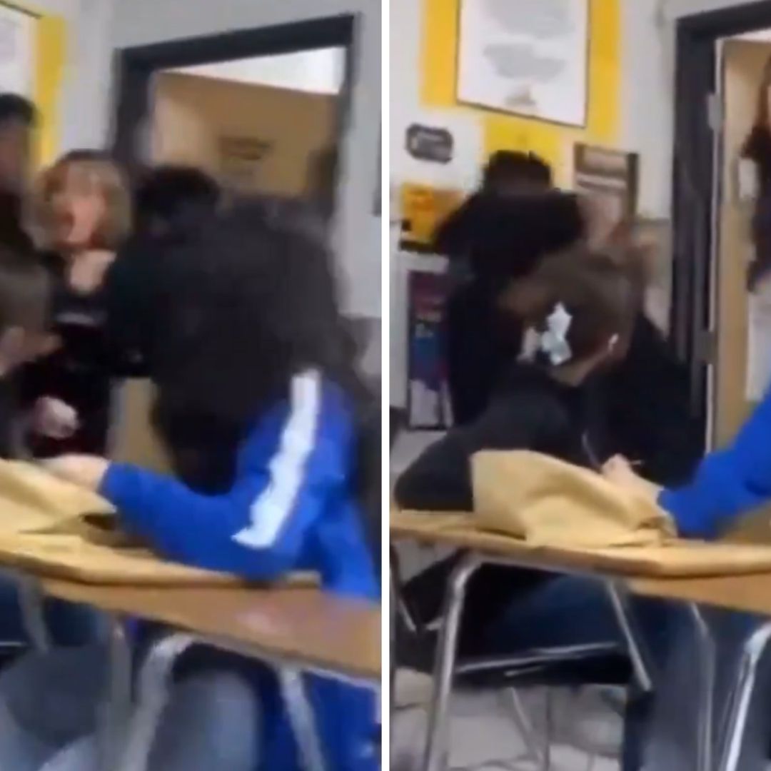 Una maestra es lanzada contra la pared en pelea de estudiantes