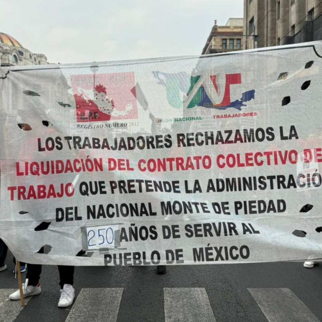 Protesta de trabajadores del Monte de Piedad