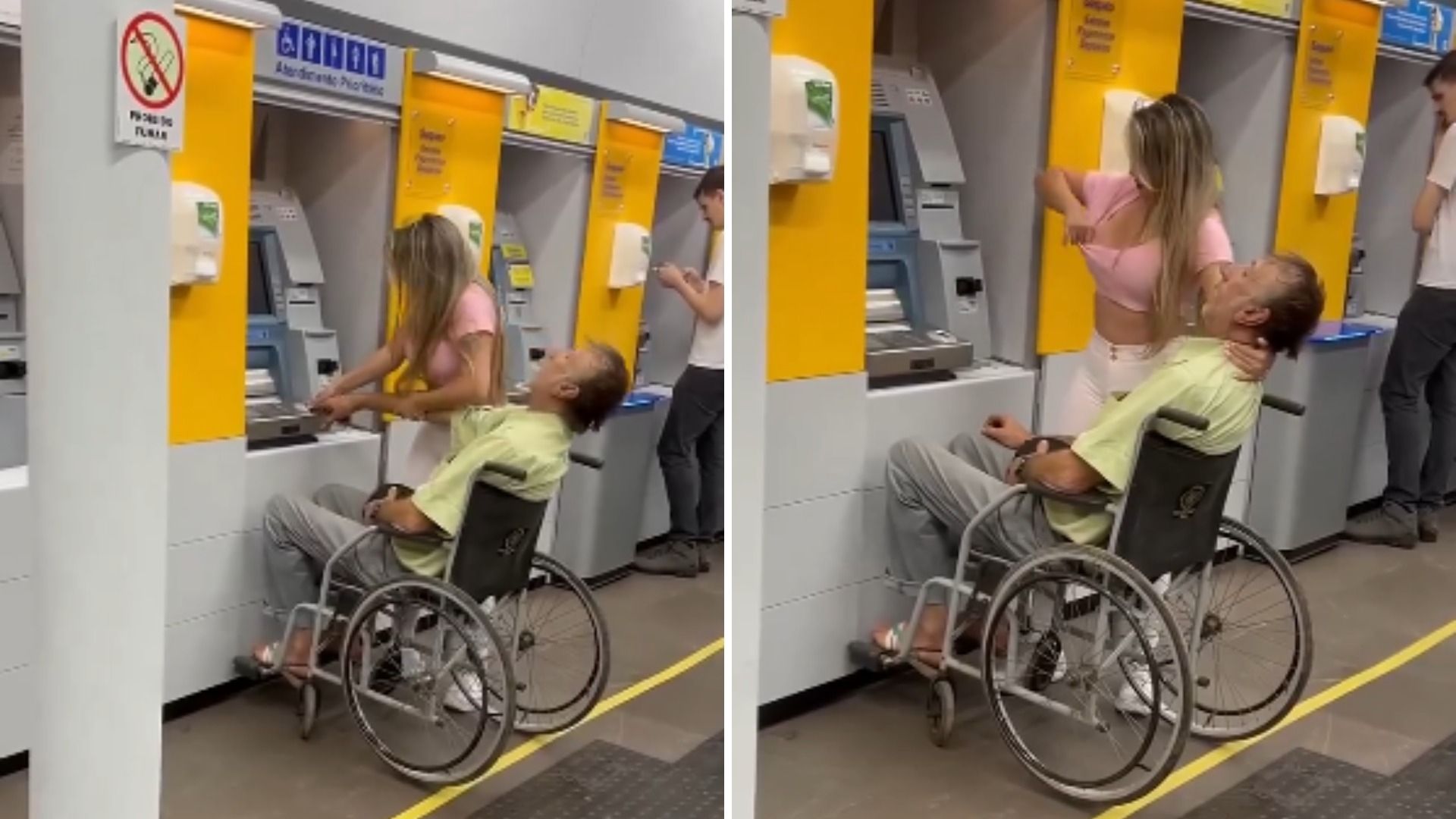 Video: Mujer Obliga a Abuelito a Retirar su Dinero del Cajero