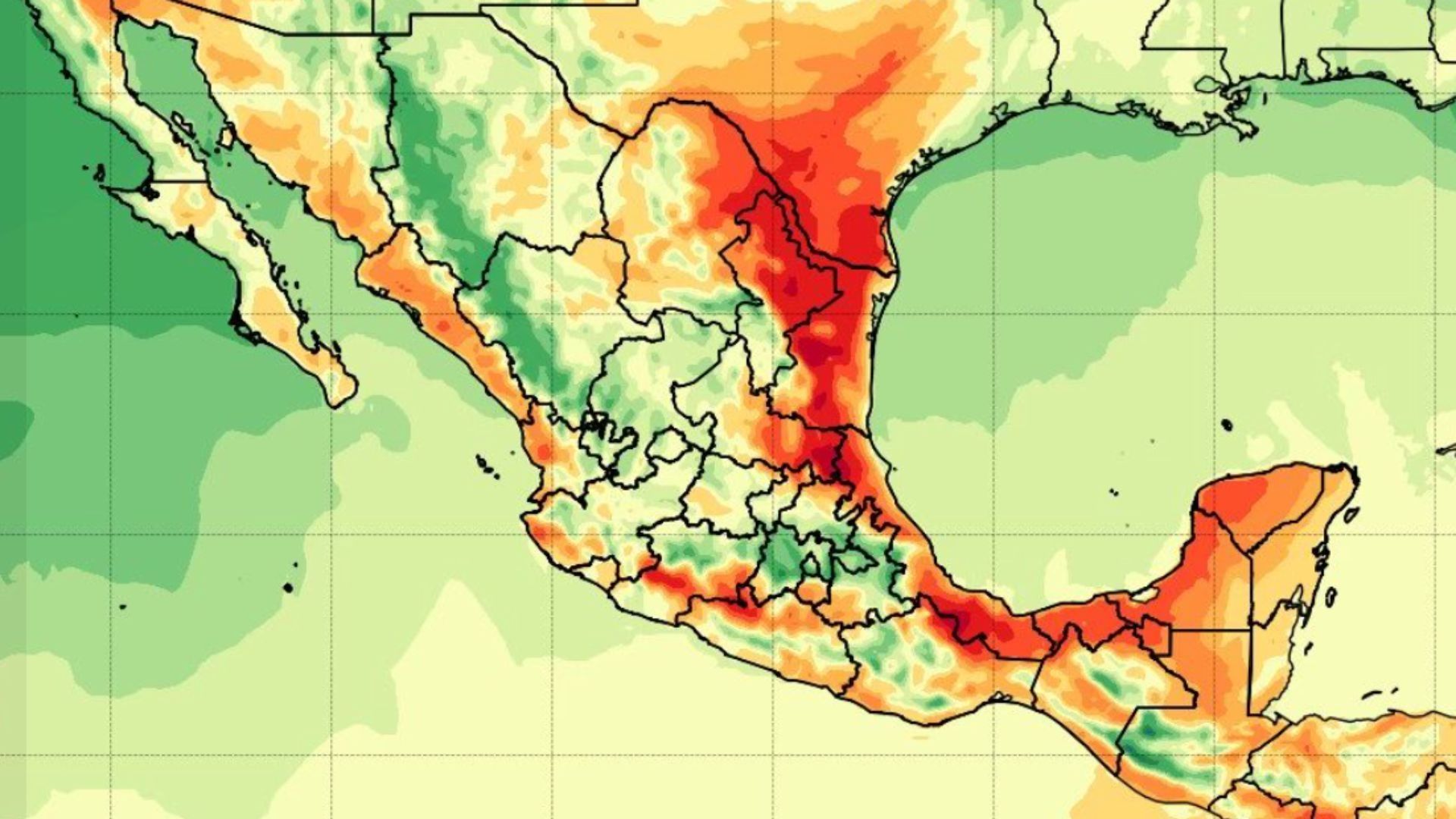mapa de México con temperaturas de este 15 de marzo