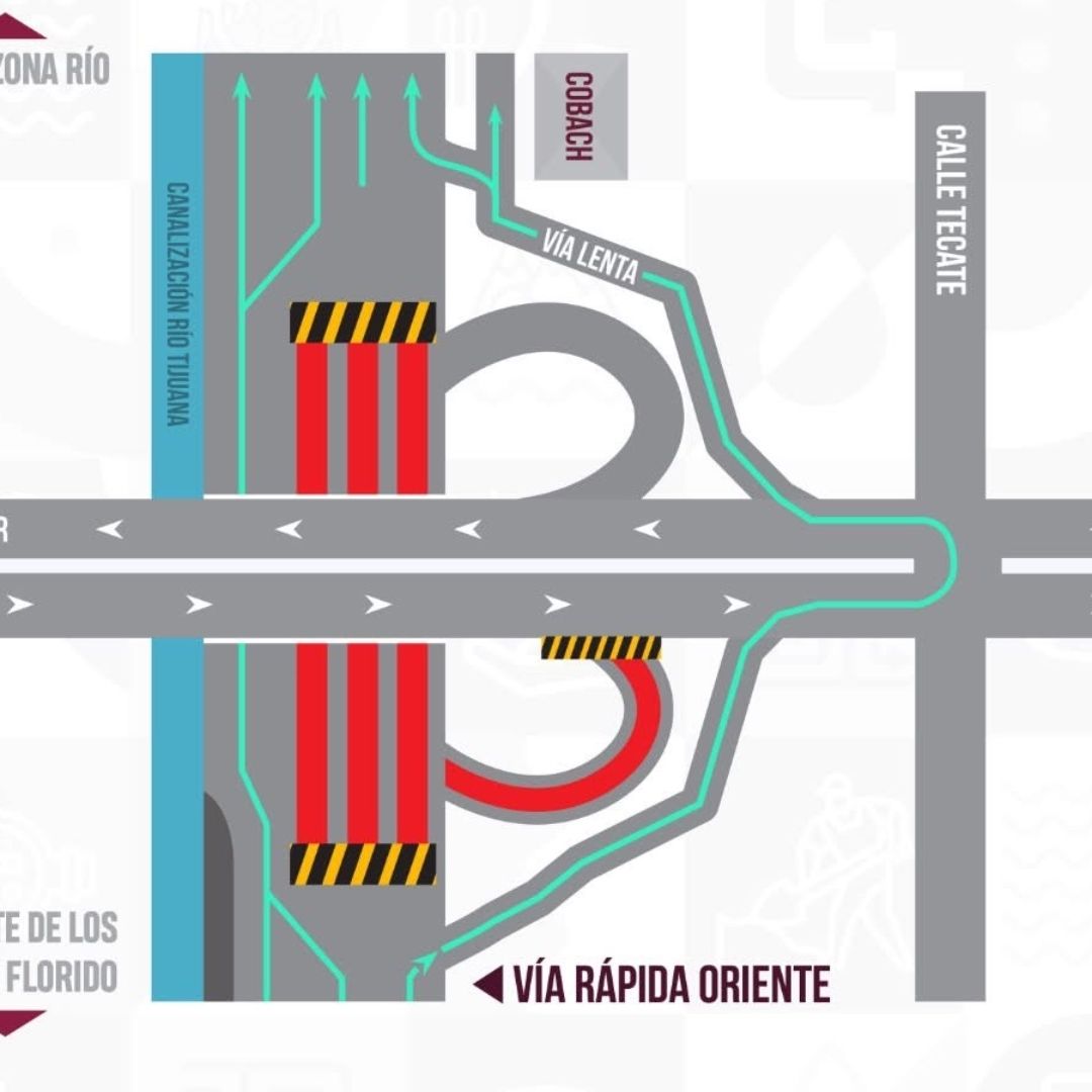 Anuncian Cierre de Carriles en Vía Rápida Oriente en Tijuana; ¿Cuánto Durará?