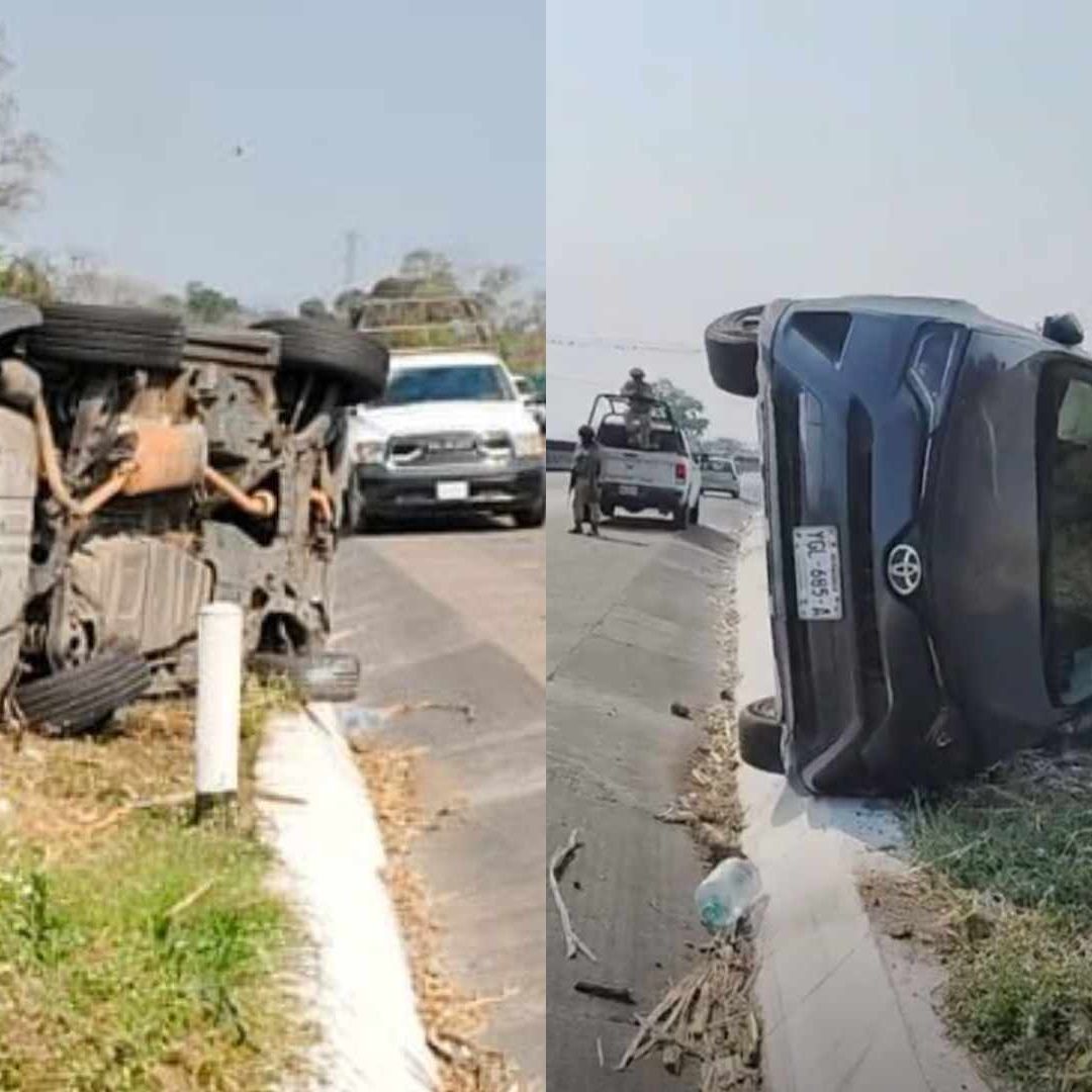 Camioneta Vuelca en la Autopista Veracruz México Kilómetro 300 Ocurrió en el Tramo de Rancho Viejo y Amatlán