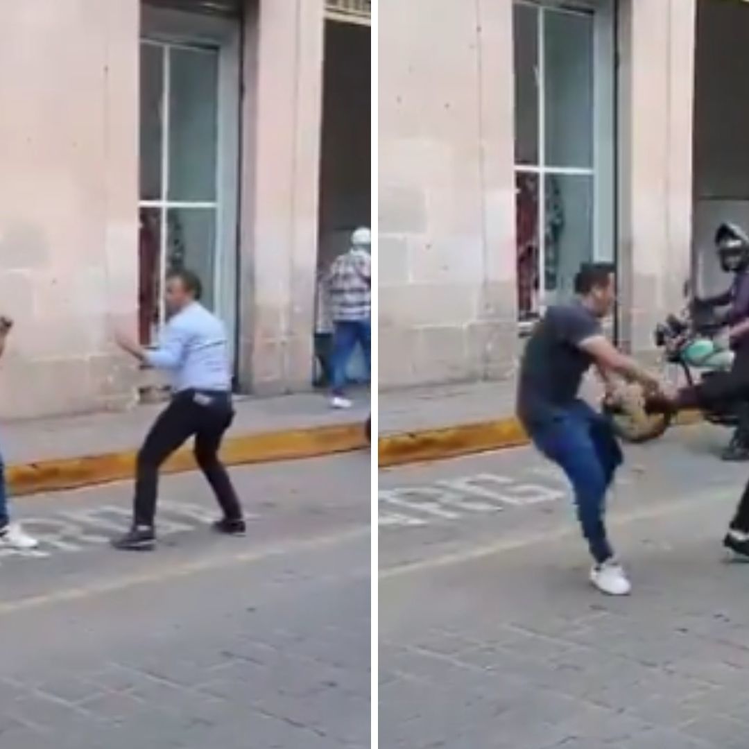 Video: Hombres Pelean como en Videojuego en Centro de Morelia