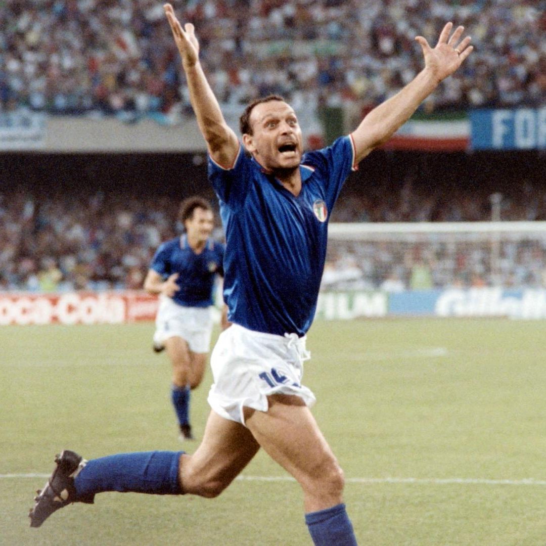 Schillaci abrió el marcador a favor de Italia en la semifinal de la Copa del Mundo de 1990 ante Argentina. Foto AFP