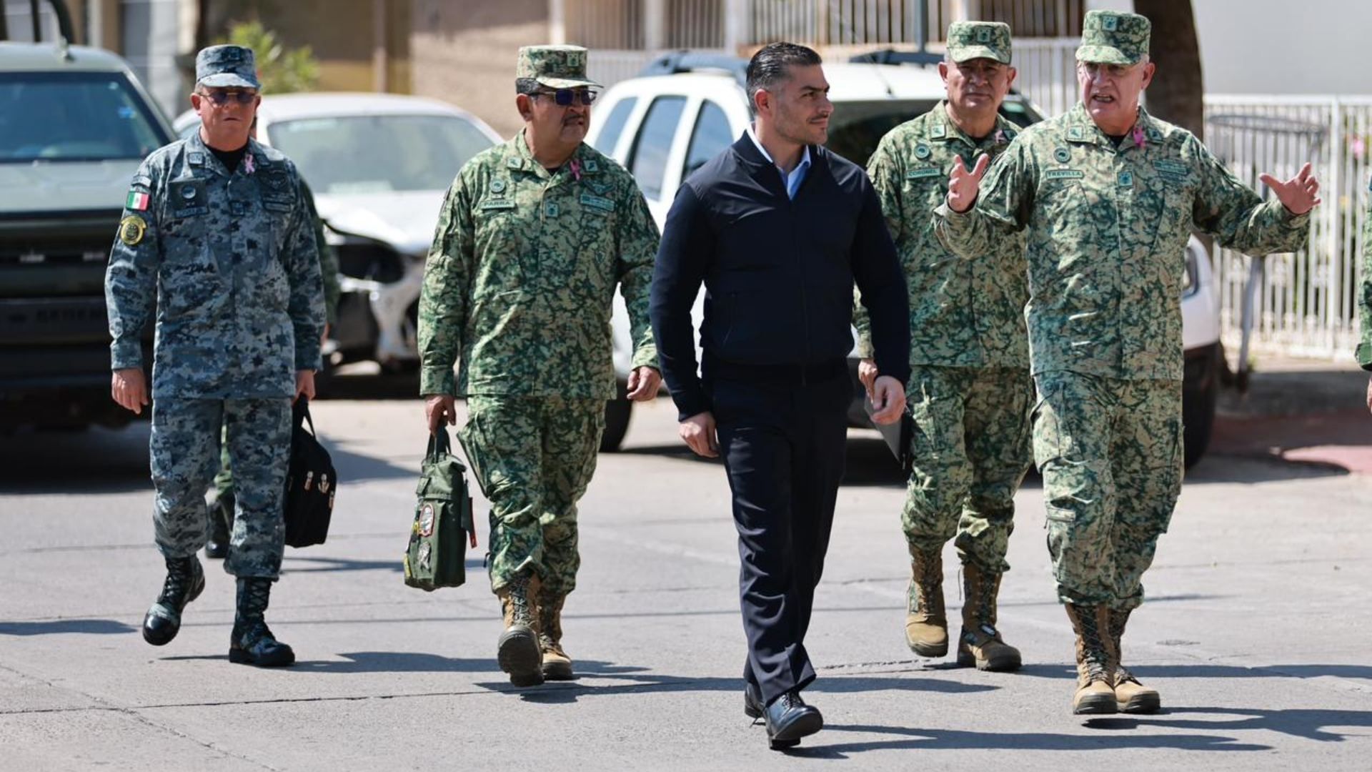 Omar García Harfuch, secretario de Seguridad y Ricardo Trevilla