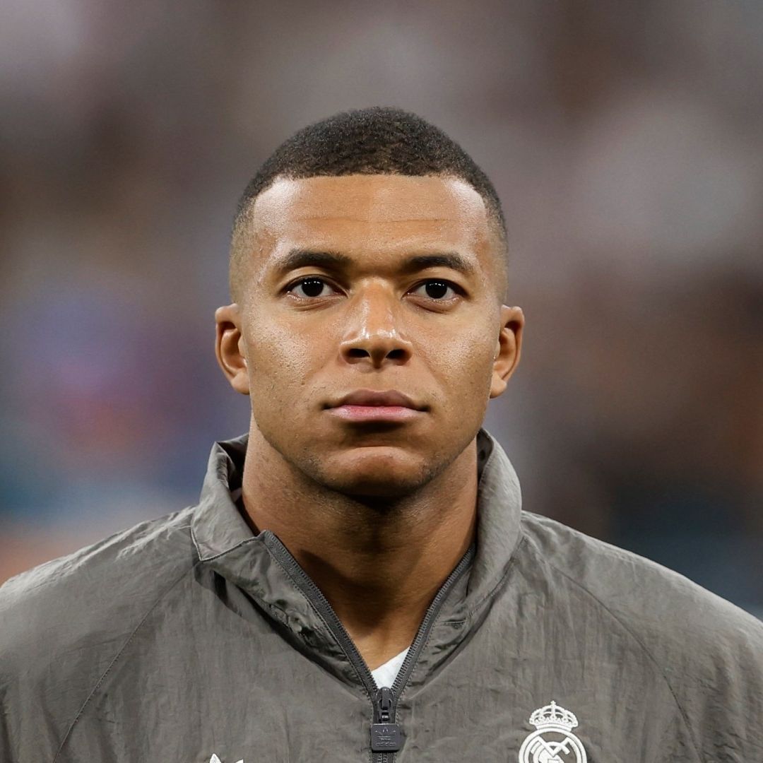 Mbappé antes del partido entre el Real Madrid y el VfB Stuttgart, el 17 de septiembre de 2024.