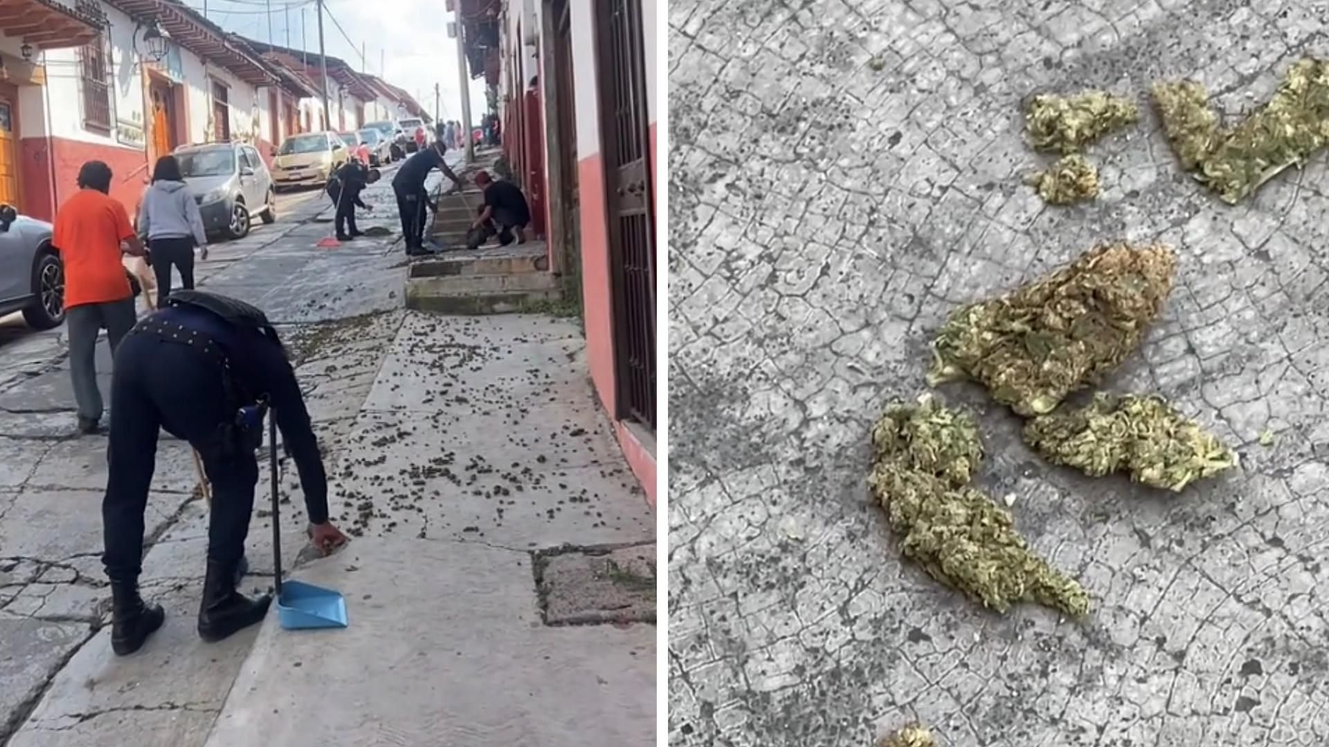 Video | Turistas Visitan Pátzcuaro y al Salir de Comer Encuentran Calle Tapizada con Marihuana