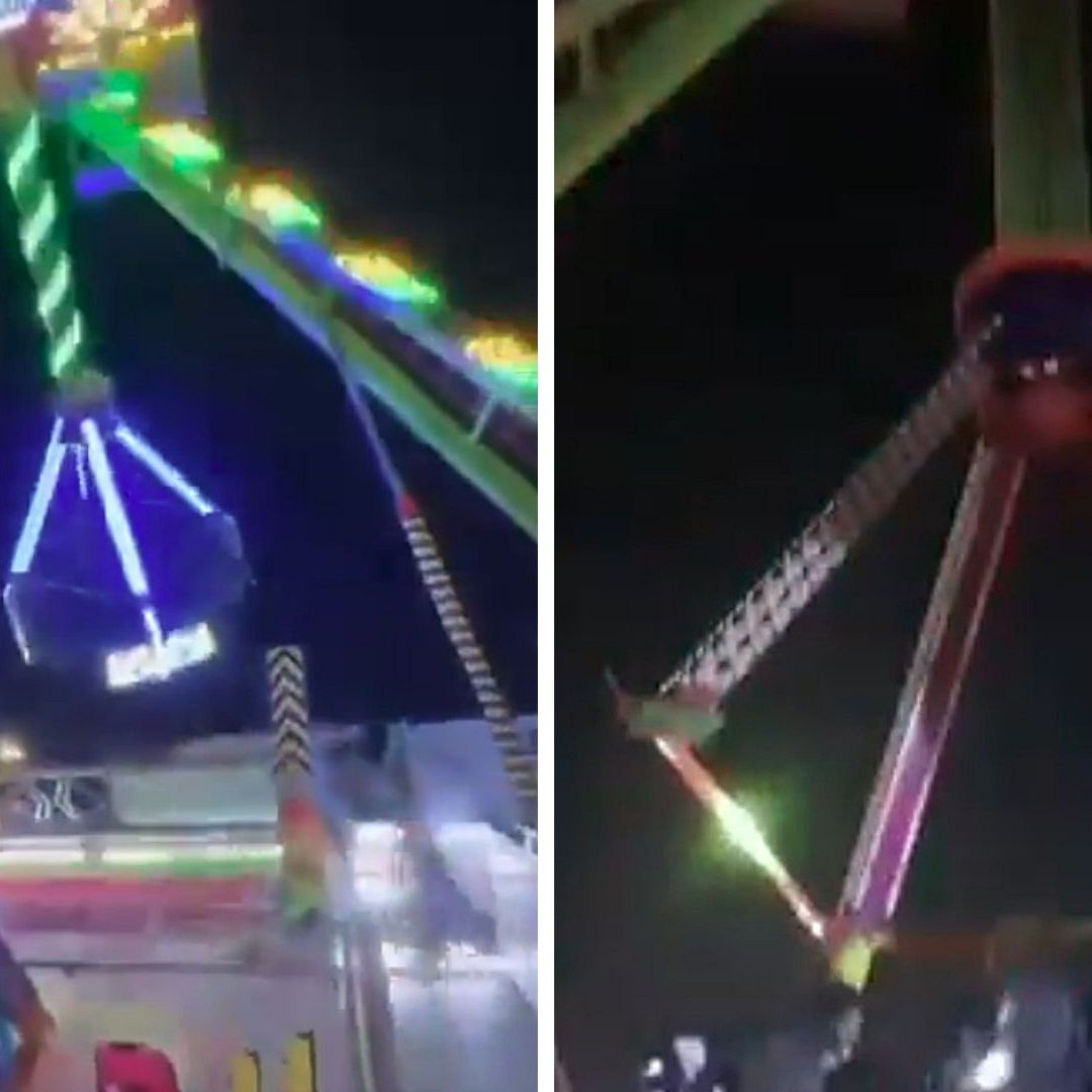 Video | Momento en que Juego Mecánico Lleno de Gente se Desploma en Feria